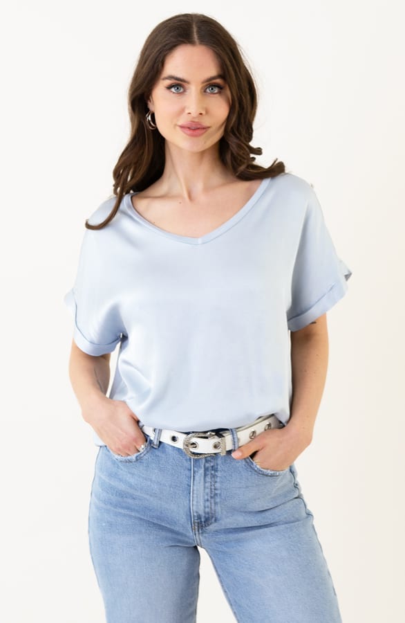 Satijnen Top Lorén Baby Blue – shoparchief — foto 3