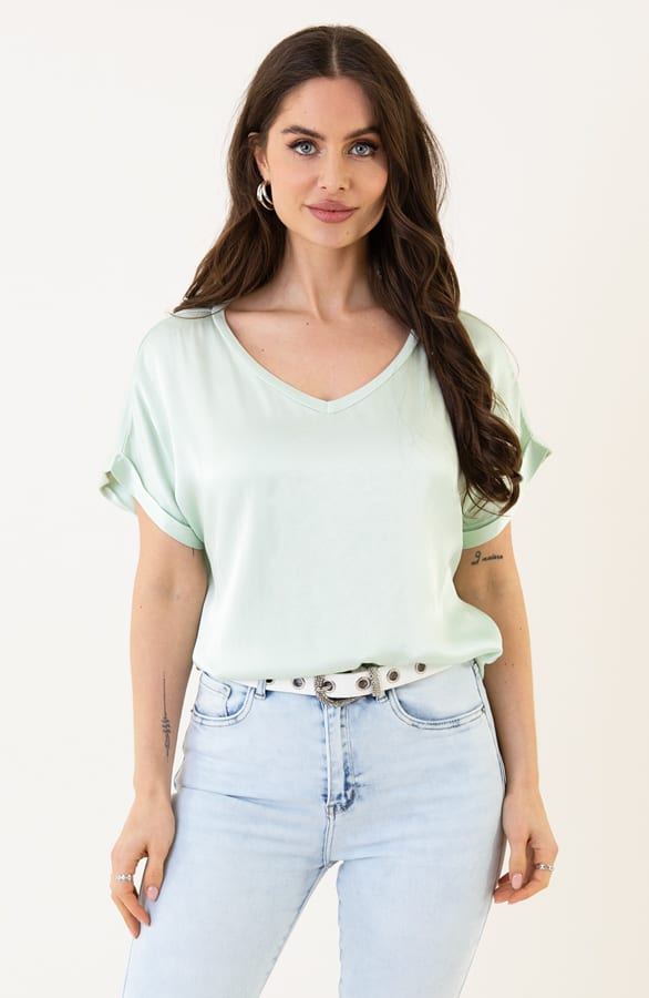 Satijnen Top Lorén Mint – shoparchief