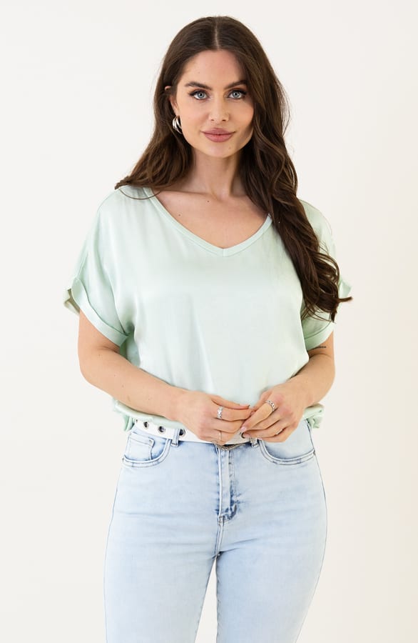 Satijnen Top Lorén Mint – shoparchief — foto 4