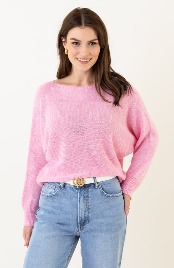Back Bow Detail Sweater Baby Roze – shoparchief — foto 2
