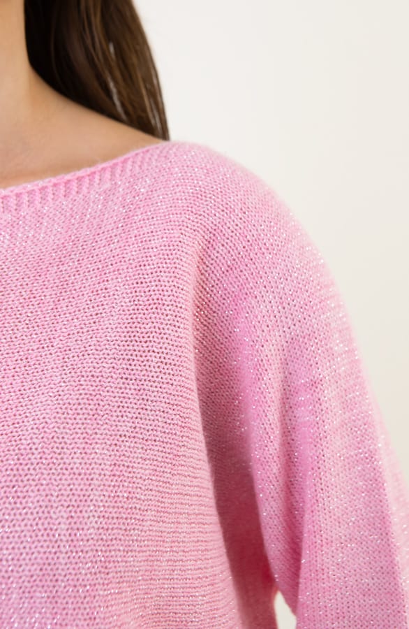 Back Bow Detail Sweater Baby Roze – shoparchief — foto 6