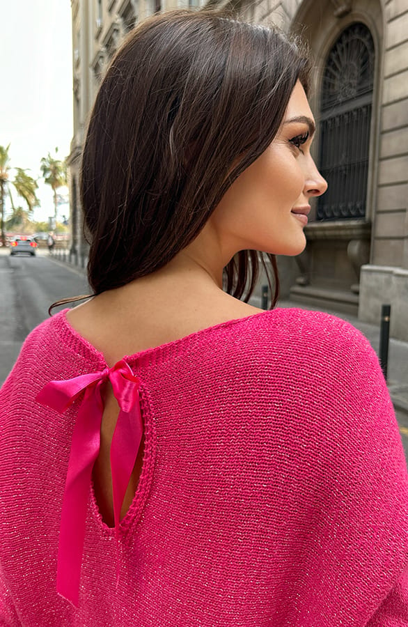 Strik Detail Trui Vienna Roze – shoparchief