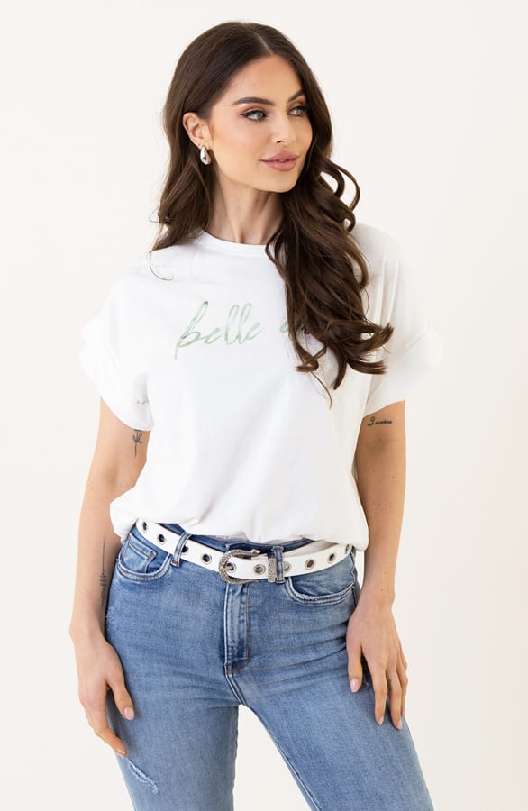 Print T-Shirt Belle Ame Mint Metallic – shoparchief — foto 3