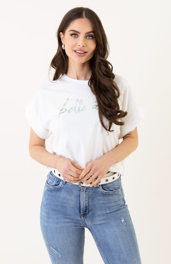 Print T-Shirt Belle Ame Mint Metallic – shoparchief — foto 2