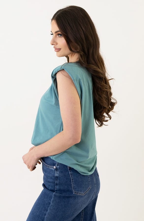 Top Schoudervulling Jade Dark Mint – shoparchief — foto 6