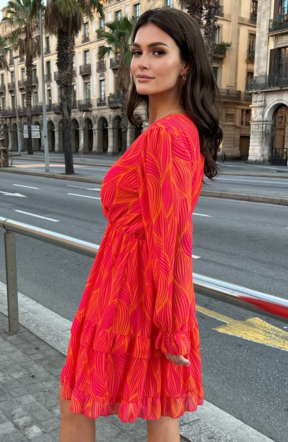 Tropical V-hals Jurk Katy – shoparchief — foto 7