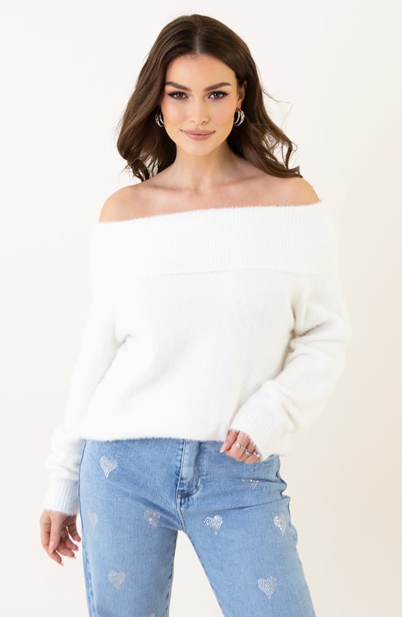 Trui Off Shoulder Joya Off White – shoparchief