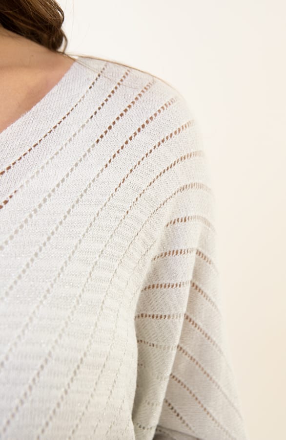 V-Hals Detailed Top Luna Ice Grey – shoparchief — foto 4
