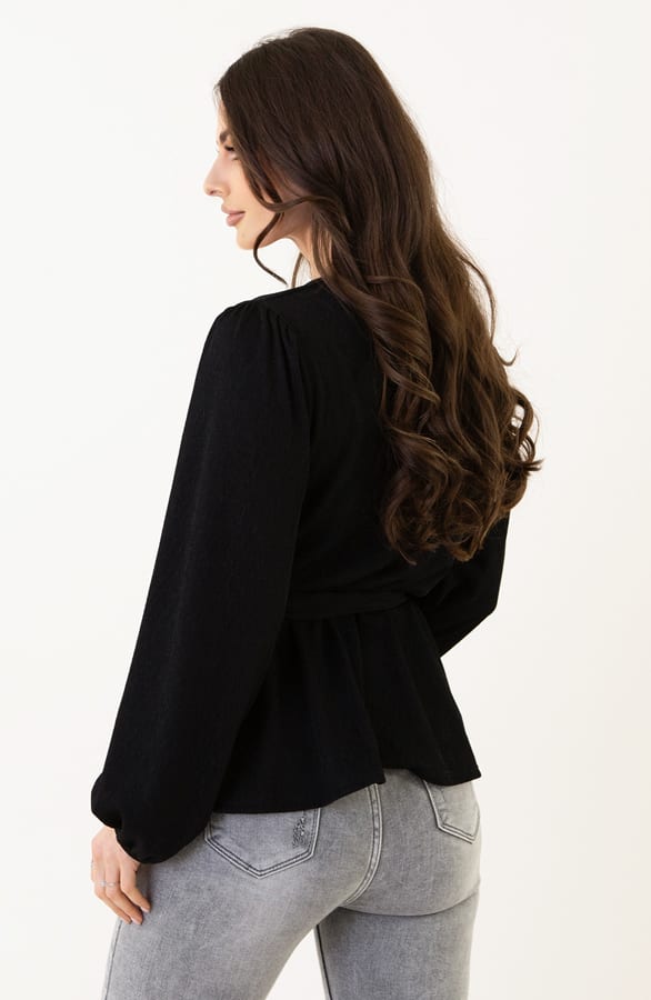 V-Hals Peplum Top Alice Zwart – shoparchief — foto 4