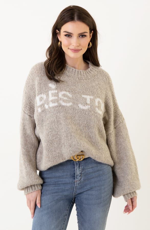 Zachte Trui Tres Jolie Beige – shoparchief