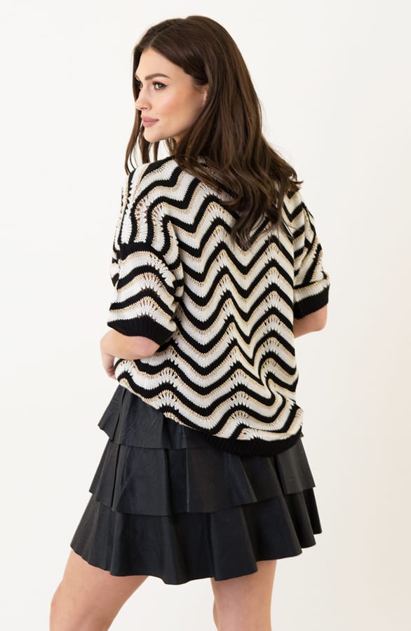 Lurex Zigzag Top Noely Zwart – shirts & tops — foto 9