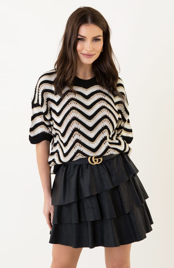 Lurex Zigzag Top Noely Zwart – shirts & tops — foto 7