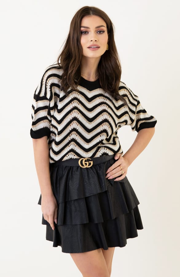 Lurex Zigzag Top Noely Zwart – shirts & tops — foto 8