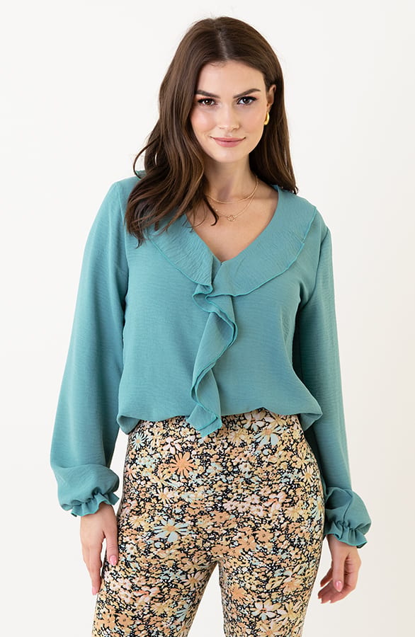 Ruffle Blouse Rumi Mint – shoparchief