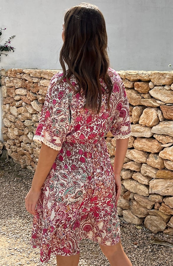 Bohemian Jurk Tess Fuchsia – shoparchief — foto 2