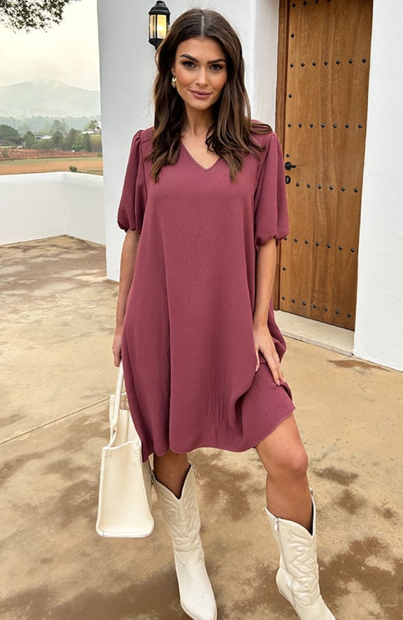 Basic Jurk Andrea Dust Roze – shoparchief