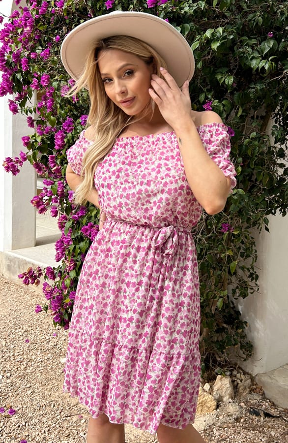 Bloemen Jurk Violet Fuchsia – shoparchief — foto 5