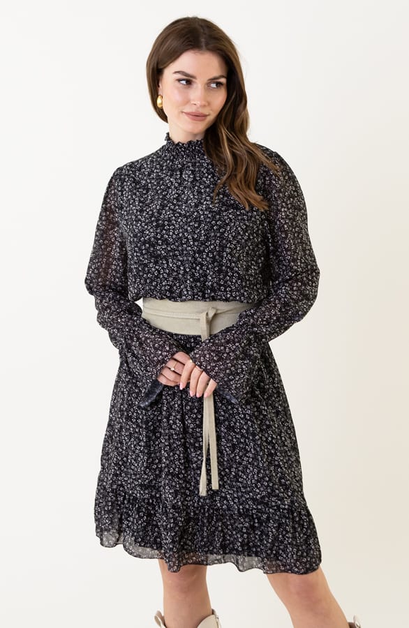 Bloemenprint Col Jurk Silvia Zwart – shoparchief — foto 2