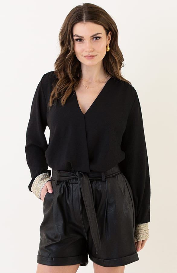 Limited Blouse Met Gouden Details Lize Zwart – shoparchief — foto 2