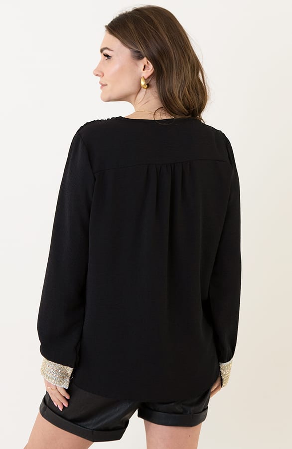Limited Blouse Met Gouden Details Lize Zwart – shoparchief — foto 4