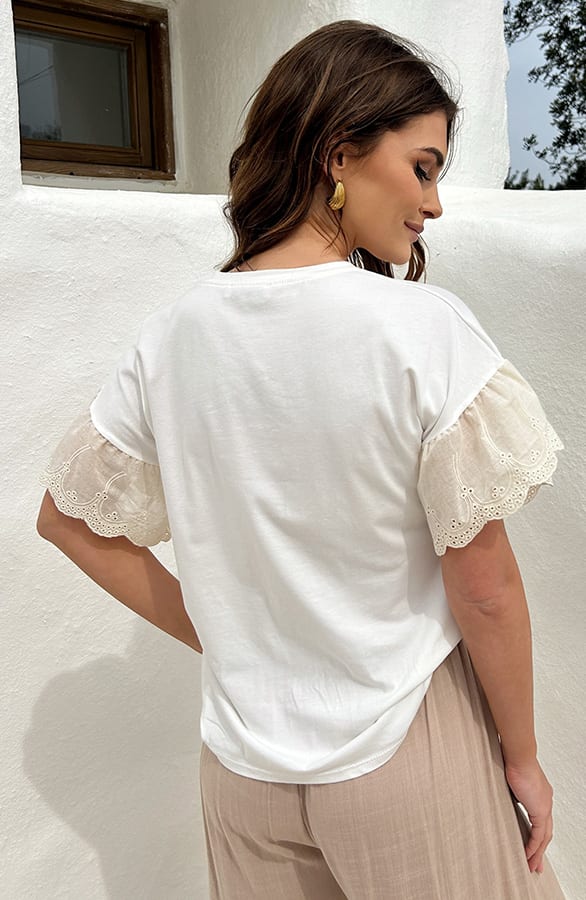 Bohemian Ruffle Mouw Top Gaia – shoparchief — foto 4