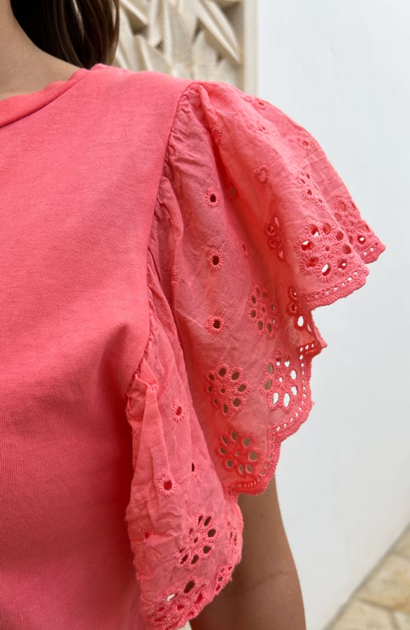 Broderie Detailed Top Leya Koraal – shoparchief — foto 5