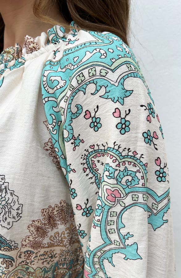 Detailed Strik Blouse Arabella Turquoise – shoparchief — foto 5