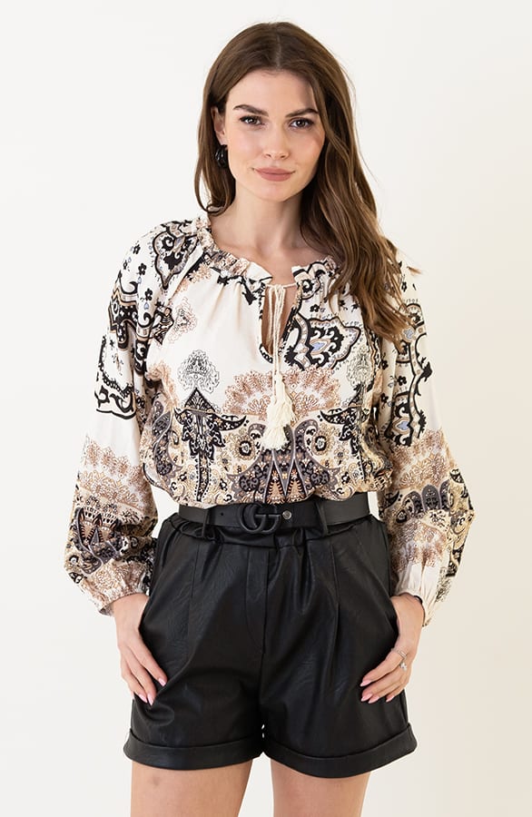 Detailed Strik Blouse Arabella Zwart – shoparchief — foto 2