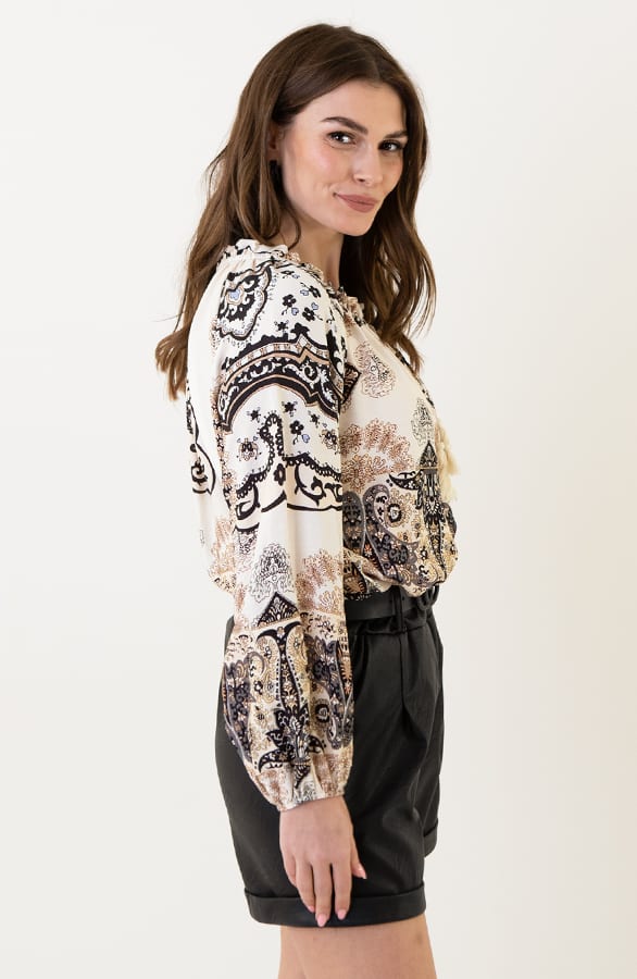 Detailed Strik Blouse Arabella Zwart – shoparchief — foto 3