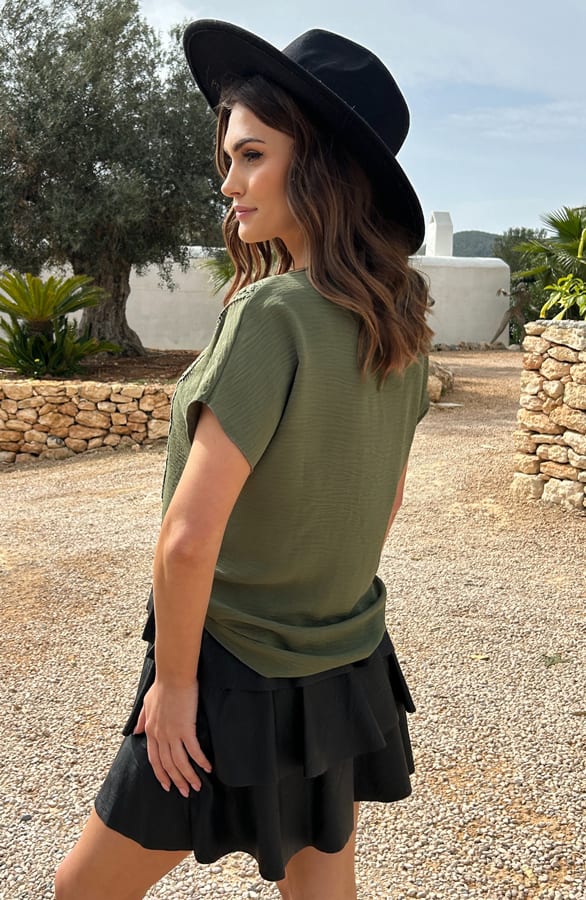Detailed V-Hals Top Rosie Army – shirts & tops — foto 5