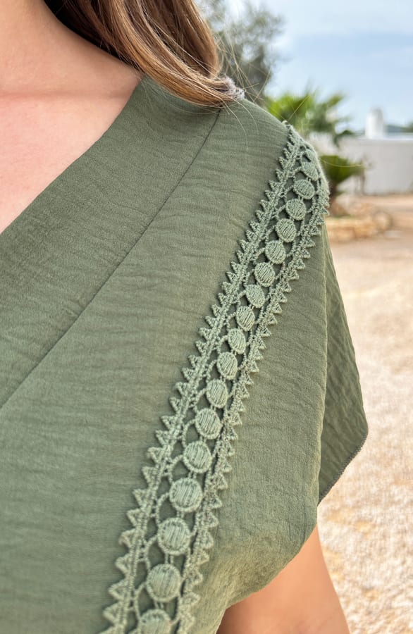Detailed V-Hals Top Rosie Army – shirts & tops — foto 6