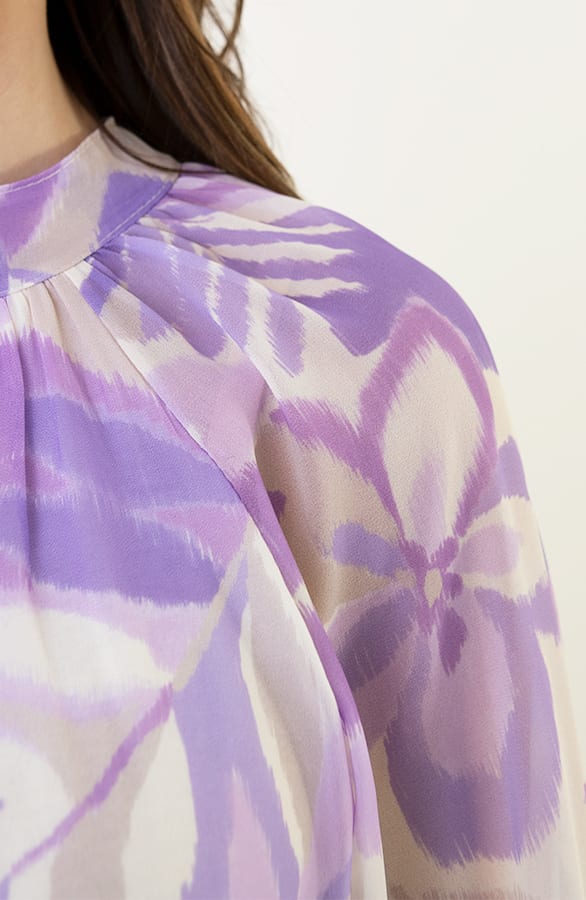 Flower Print Jurk Met Strik Eva Lila – shoparchief — foto 4