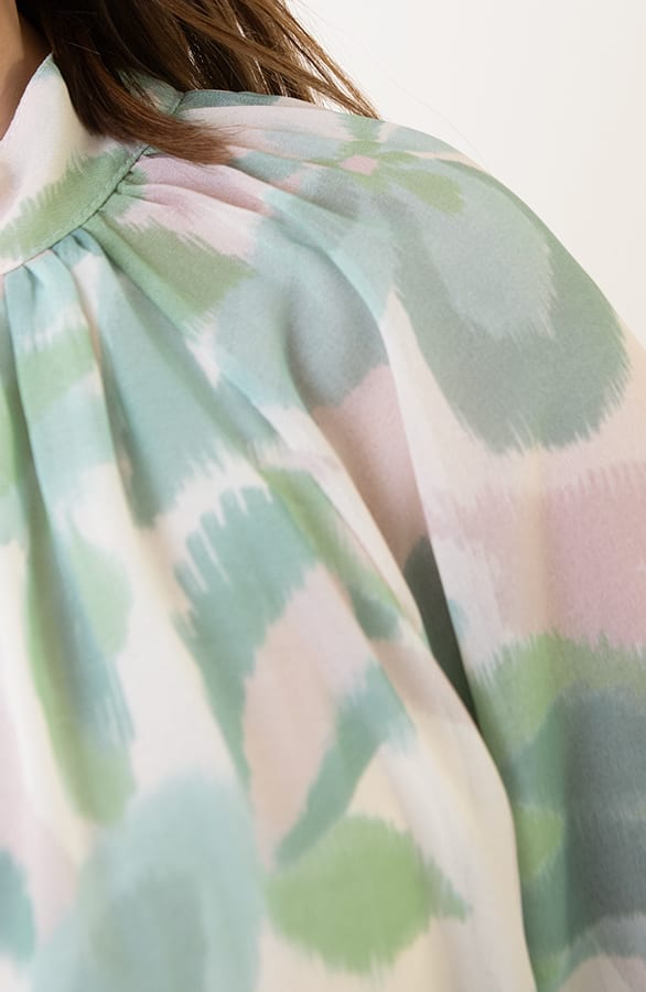 Flower Print Jurk Met Strik Eva Mint – shoparchief — foto 5