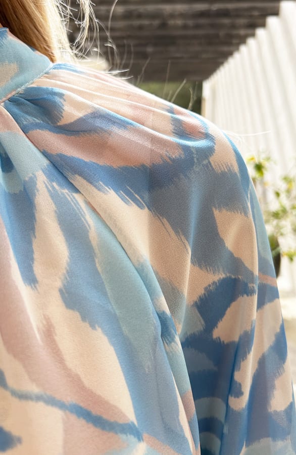 Flower Print Jurk Met Strik Eva Blauw – shoparchief — foto 5