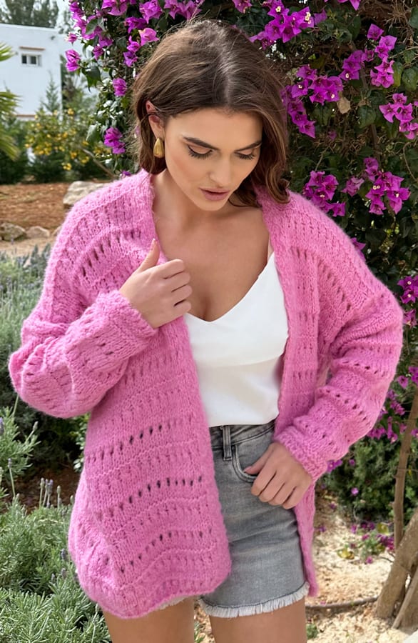 Gehaakt Vest Amina Candy Pink – shoparchief