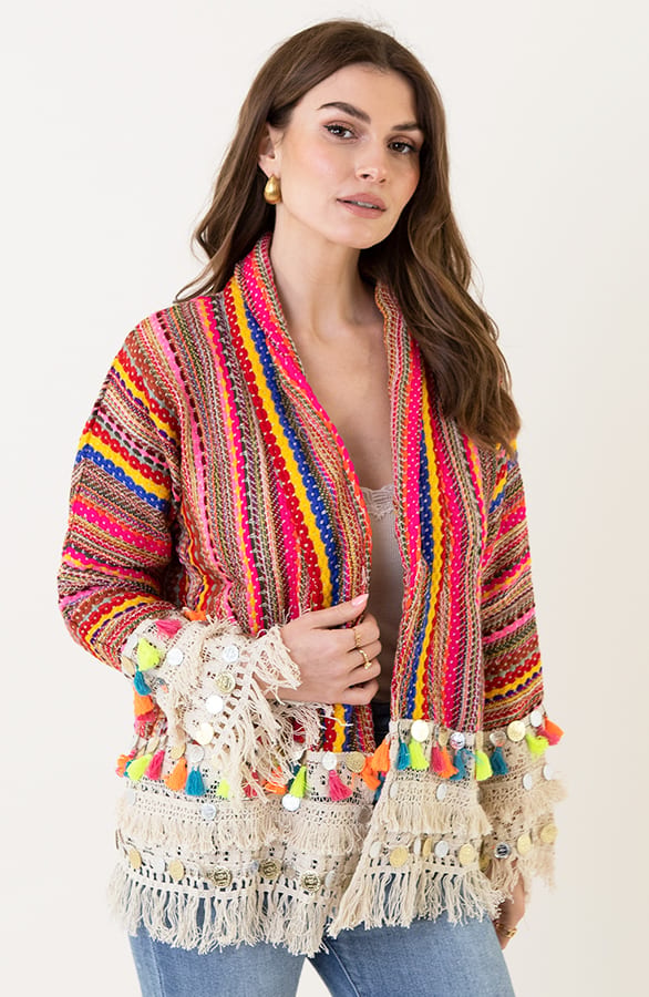 Handmade Bohemian Cardigan Lindy Multicolor – shoparchief — foto 3