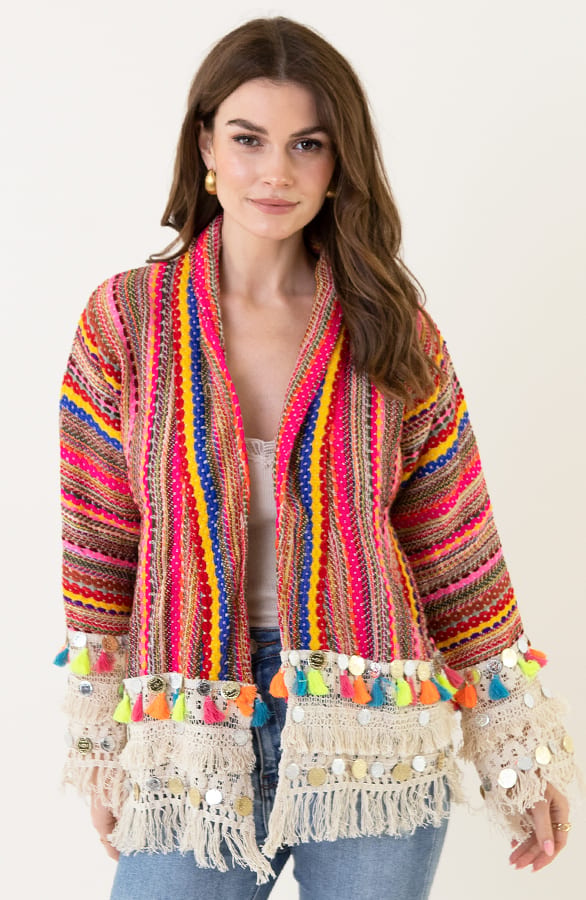 Handmade Bohemian Cardigan Lindy Multicolor – shoparchief — foto 8