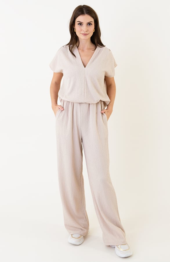 High Waist Trendy Broek Jaydi Beige – shoparchief — foto 9