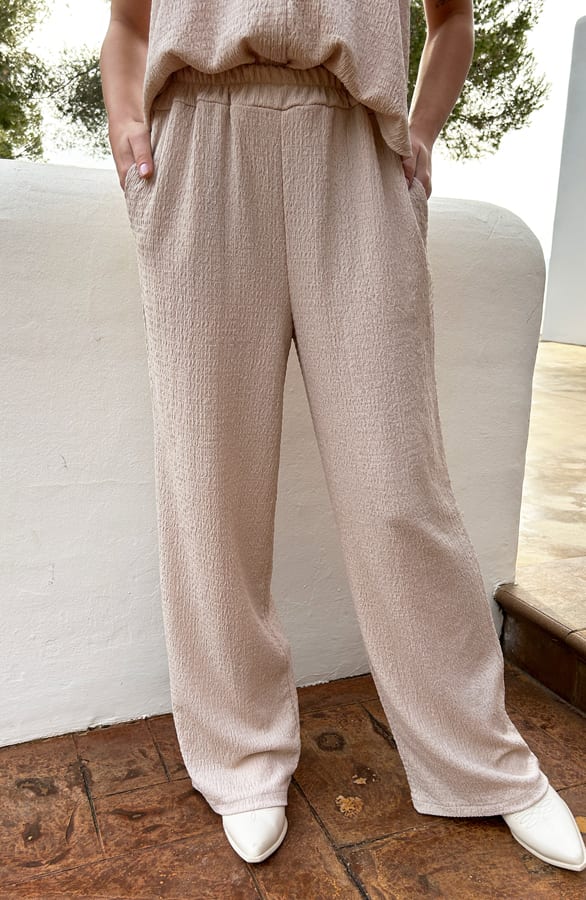 High Waist Trendy Broek Jaydi Beige – shoparchief
