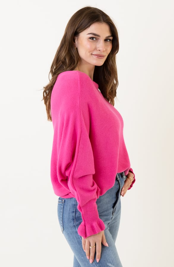 Ruffle Mouwen Soft Trui Chloé Fuchsia – shoparchief — foto 4