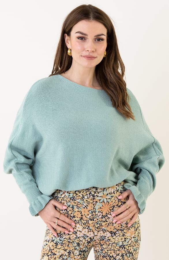 Ruffle Mouwen Soft Trui Chloé Mint – shoparchief