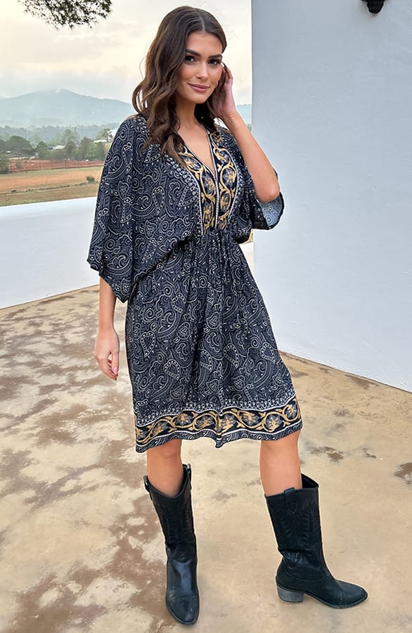 Katoenen Print Tuniek Maisy Zwart – shoparchief — foto 6