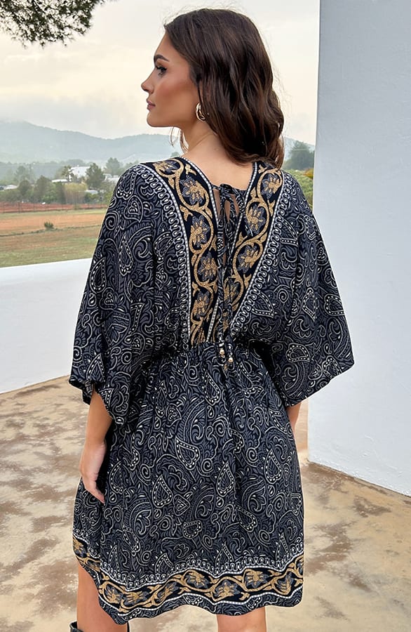 Katoenen Print Tuniek Maisy Zwart – shoparchief — foto 2