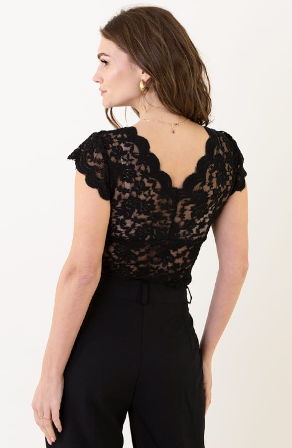 Lace See Through Top Devi Zwart – shoparchief — foto 5