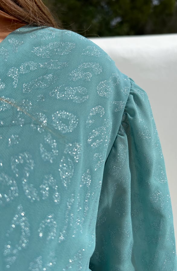 Leopard Jurk V-Hals Nova Mint Zilver – shoparchief — foto 5