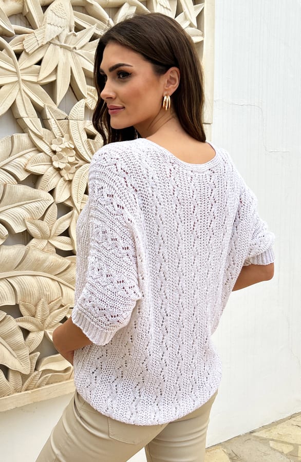 Lurex Gehaakte Trui Amanda Ecru – shoparchief — foto 3