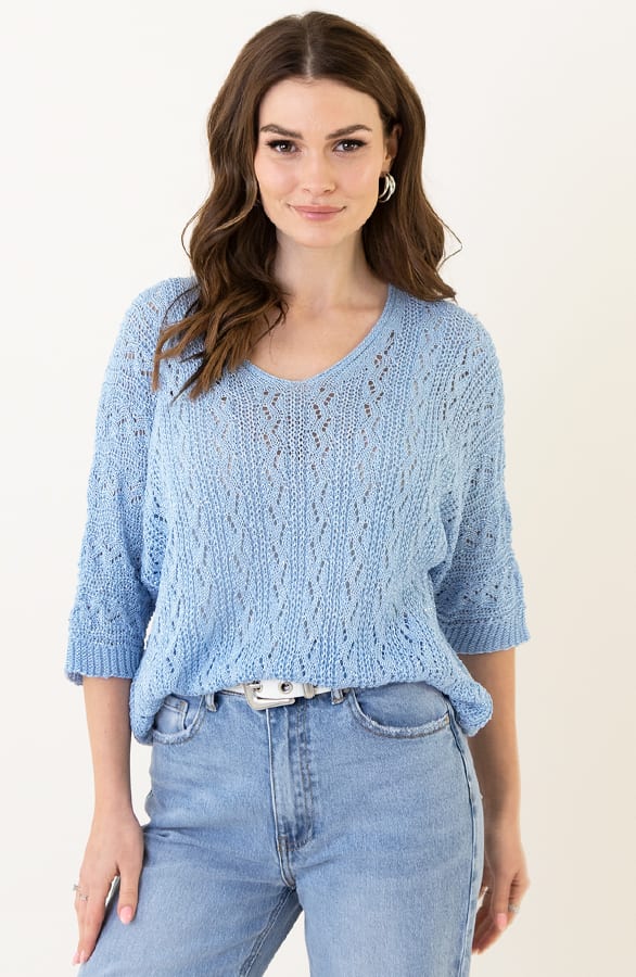 Lurex Gehaakte Trui Amanda Light Blue – shoparchief — foto 5