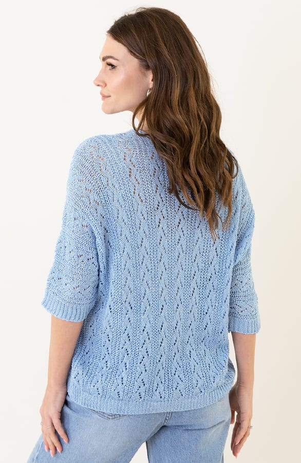 Lurex Gehaakte Trui Amanda Light Blue – shoparchief — foto 6