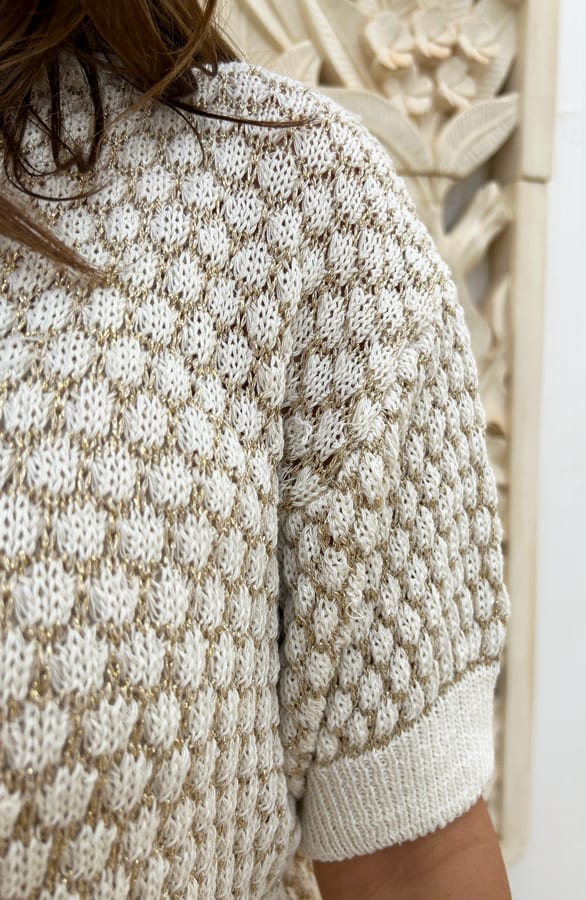 Lurex Knitted Top Nicole Ecru – shoparchief — foto 4