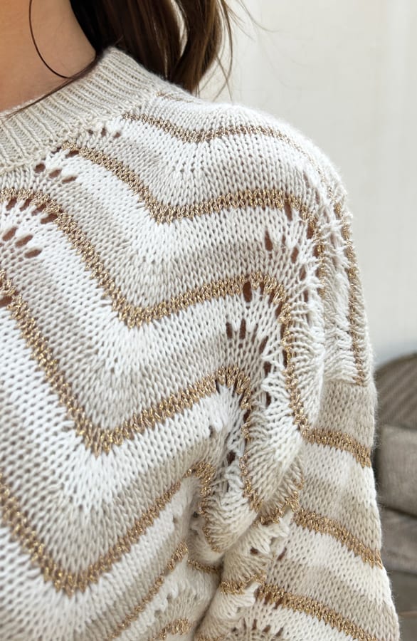 Lurex Zigzag Top Noély Beige – shirts & tops — foto 4